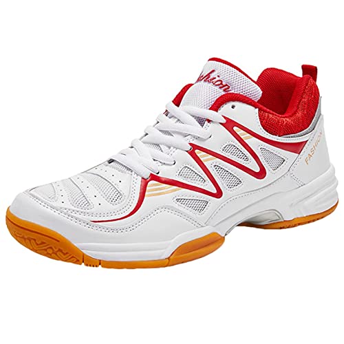 VELITS Herren Squash Trainer, Leichte Pickleball Schuhe Tennis Sport Fitness Sneaker Für Badminton Volleyball Walking,Rot,42 EU von VELITS