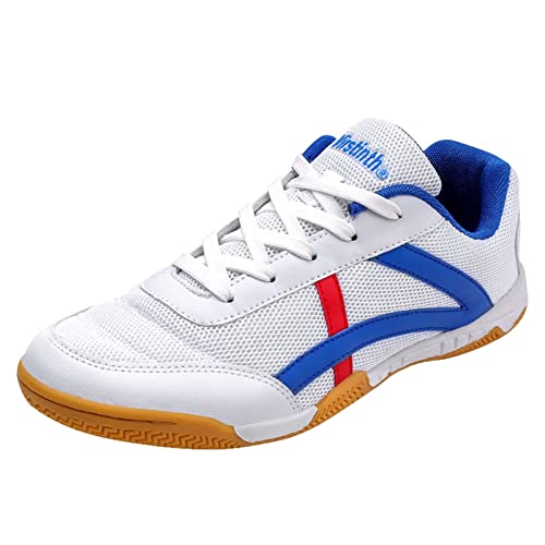 VELITS Männer Badminton Schuhe Mode Volleyball Racketball Sneaker Casual Walking Schuhe Leichte Atmungsaktive Fitness Sportschuhe,Blau,37 EU von VELITS