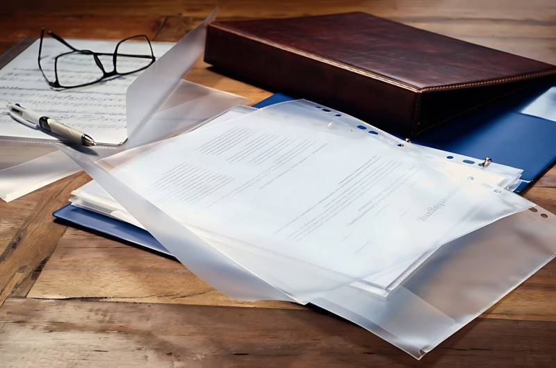 VELOFLEX Dokumententasche VeloflexDoku-Hülle A4, PP, 10er Pack. PP-Folie genarbt 130 my von VELOFLEX