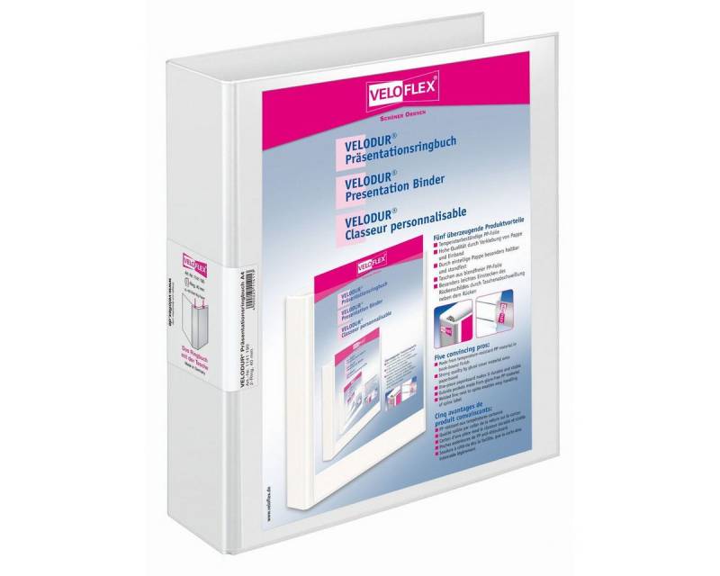 VELOFLEX Freizeittasche VELOFLEX Präsentationsringbuch 2 Ringe Velodur weiß DIN A4 Rückenbreit von VELOFLEX