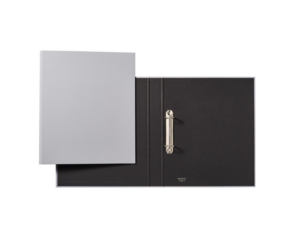 VELOFLEX Freizeittasche VELOFLEX Ringbuch 2 Ringe Grey Elegance grau DIN A4 Rückenbreite 4cm von VELOFLEX