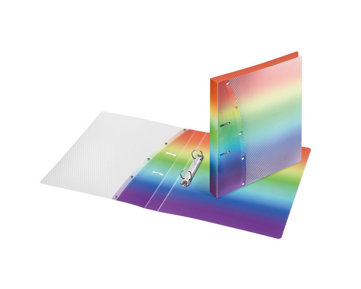 VELOFLEX Freizeittasche VELOFLEX Ringordner Rainbow Diamond 2 Ringe DIN A4 Rückenbreite 2cm von VELOFLEX