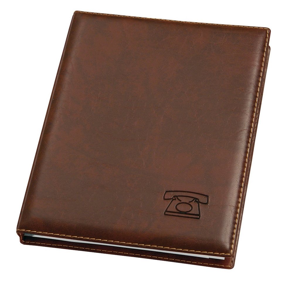 VELOFLEX Freizeittasche VELOFLEX Telefonringbuch 4 Ringe Exquisit 25 Blatt braun 18x23cm Rücke von VELOFLEX