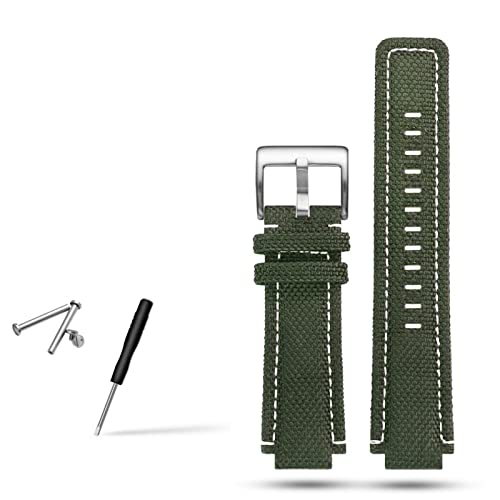 VELORE Canvas-Armband Herren passend für Timex Tide Compass T2N720 T2N721 T2N739 Nylon-Uhrenarmband 24 x 16 mm(C) von VELORE
