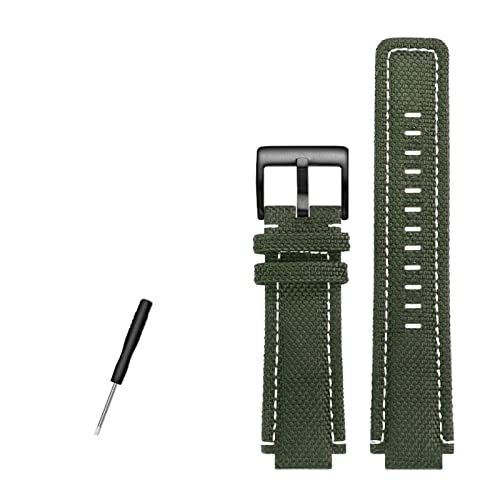 VELORE Canvas-Armband Herren passend für Timex Tide Compass T2N720 T2N721 T2N739 Nylon-Uhrenarmband 24 x 16 mm(D) von VELORE