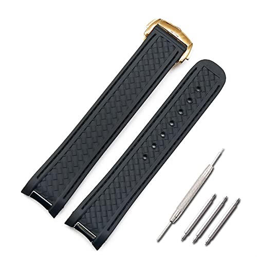 VELORE Für Omega Hippocampus 300 AT150 8900METERS Marine Gummi Butterfly Schnalle Watch Band 20mm Silikongurt(Style C2) von VELORE