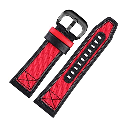 VELORE Für sieben am Freitags Uhren -Gurt -Serie P3C/04 09 Mechanische Uhren -Leinwand -Gurtleder 28 mm wasserdes Handgelenkband Armbandgürtel(Red black clasp) von VELORE