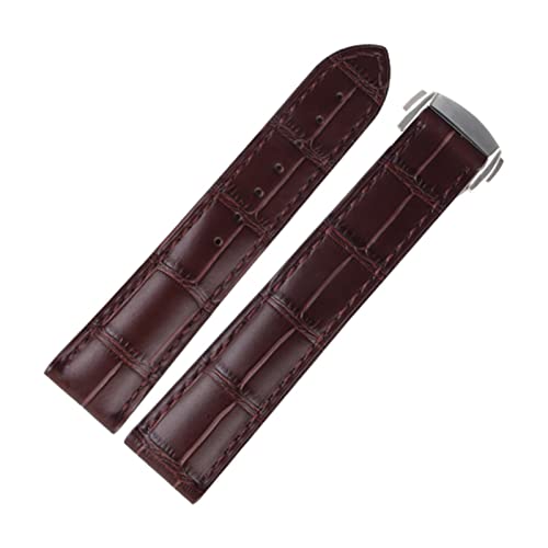 VELORE Luxus-Uhrenarmband für Omega-Armband Seamaster, echtes Lederarmband, Faltschließe, Werkzeug, Ersatz, Uhrenzubehör, Teile(Brown,20mm) von VELORE