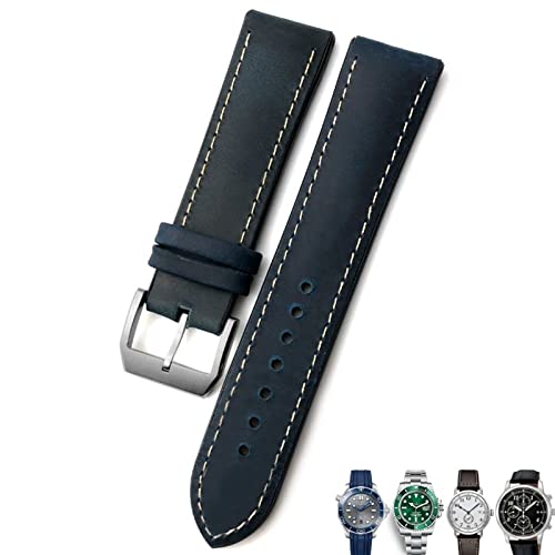 VELORE Uhrenarmband aus Leder, 20 mm, 21 mm, 22 mm, für Rolex für Omega Seamaster 300, Hamilton, Seiko, IWC, Tissot-Armband, Schwarz / Braun, 20 mm, Achat von VELORE