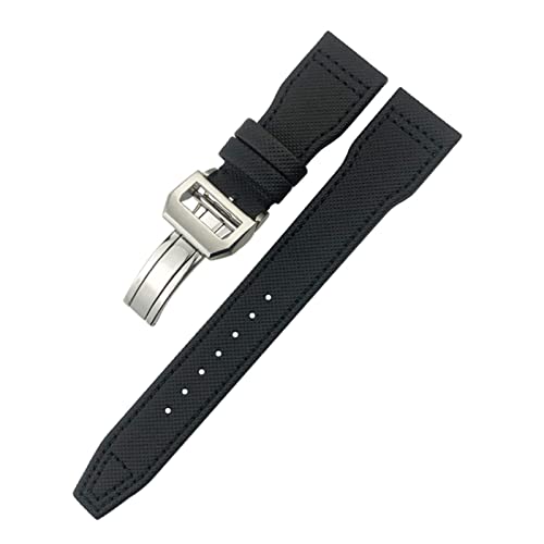 VELORE Uhrenarmband für IWC Le Pe Prince Big Pilot IW3777, schwarzes Sportfaser-Leinenarmband, 20 mm, 21 mm, 22 mm, Nylon-Lederarmband, 22 mm, Achat von VELORE