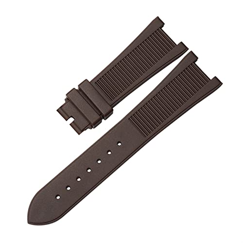 VELORE Zum Pp Patek Philippe Silicon Uhrengürtel 5711 5712G Nautilus Uhrengurt Spezielle Schnittstelle 25mm*13mm Uhrenband(Brown-No buckle) von VELORE