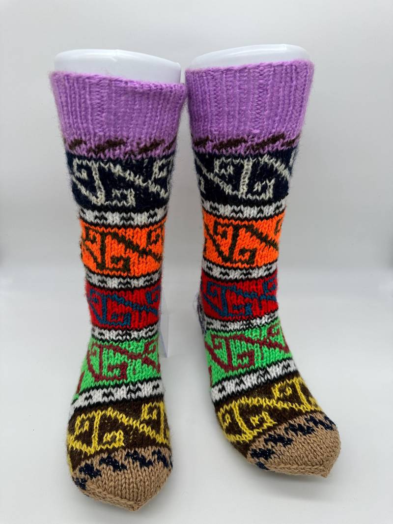 Handmade Wool Socks - Scandinavian Winter Style Warm & Cozy | Handgemachte Wollsocken Nordic Hygge Gift Made in Germany von VELOSSAHandmade