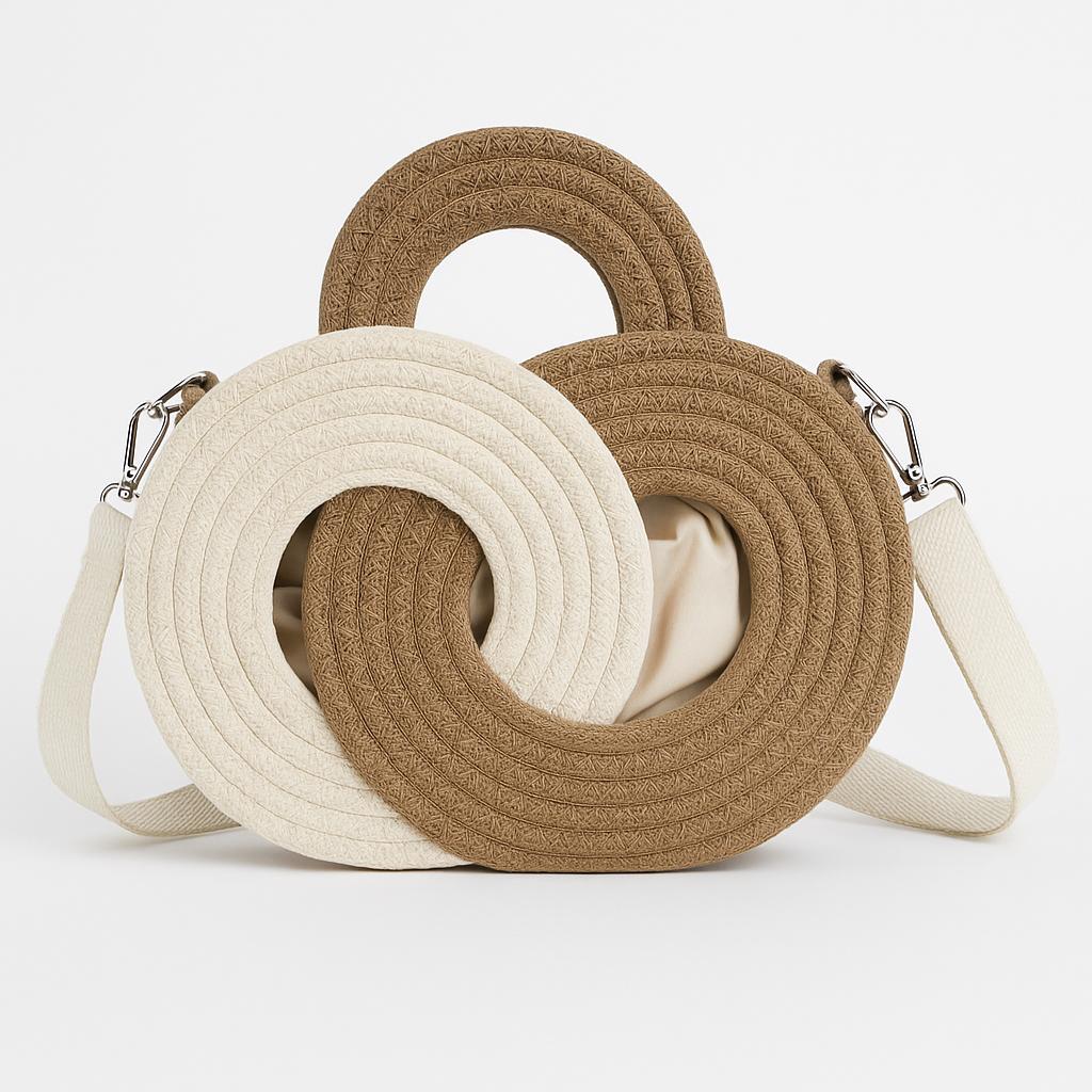 Handmade Woven Circle Bag - Handgemachte Boho Tasche Unique Crossbody Handmade Woven Circle Bag - Handgemachte Boho Tasche Unique Crossbody von VELOSSAHandmade