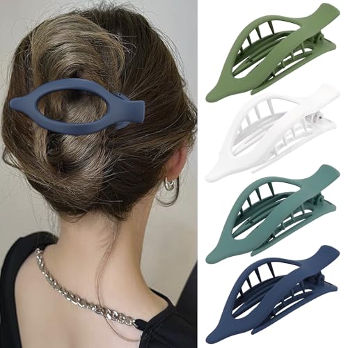 Velscrun Flache Haarspangen für Damen und Mädchen, dickes, dünnes Haar, französische Krokodil-Haarspangen, große Haarklammern, matt, Entenschnabel-Haarspangen, Seeblau, Grün, Weiß, modisches Velscrun Flache Haarspangen für Damen und Mädchen, dickes, dünnes Haar, französische Krokodil-Haarspangen, große Haarklammern, matt, Entenschnabel-Haarspangen, Seeblau, Grün, Weiß, modisches von VELSCRUN
