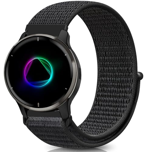 VELULYX Elastisches Nylon Armband kompatibel mit Garmin Venu Sq/Sq Music/Venu Sq 2/Sq 2 Music, 20mm elastisches Armband für Garmin Venu 2 Plus/Vivoactive 5/3/3 Music/Venu/Forerunner 55 245 645 von VELULYX