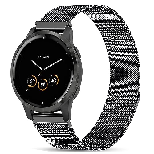VELULYX Metallband Kompatibel Garmin Venu 2S/ Venu 3S/Vivomove 3S/Vivoactive 4S, 18mm Edelstahl Ersatzband für Fossil Damen Gen 6/Fossil Damen Gen 5E/Fossil Damen Q Venture HR Gen 4/Gen 3 von VELULYX