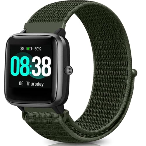 VELULYX Nylon Elastikarmband, kompatibel mit Veryfitpro ID205L, 19mm für ID205L GRV FC1 IDW15 ID205S ID205G ID215G ID216 YM205L Uwatch3 Ufit GT BV205L TE021 SW020 SW021 SW023 von VELULYX