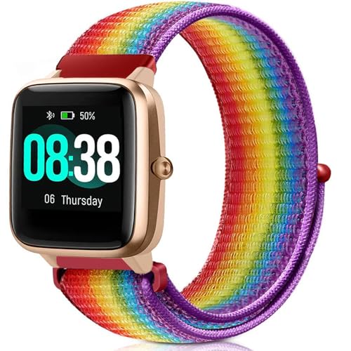 VELULYX Nylon Elastikarmband, kompatibel mit Veryfitpro ID205L, 19mm für ID205L GRV FC1 IDW15 ID205S ID205G ID215G ID216 YM205L Uwatch3 Ufit GT BV205L TE021 SW020 SW021 SW023 von VELULYX