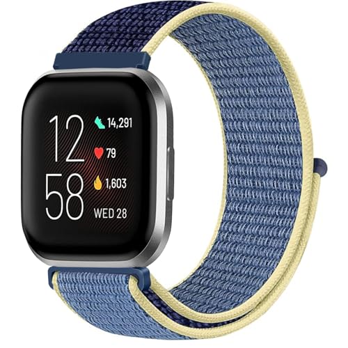 VELULYX Nylon Elastikband kompatibel mit Fitbit Versa 2/Fitbit Versa/Lite Smartwatch, Elastisches Armband für Herren Damen von VELULYX