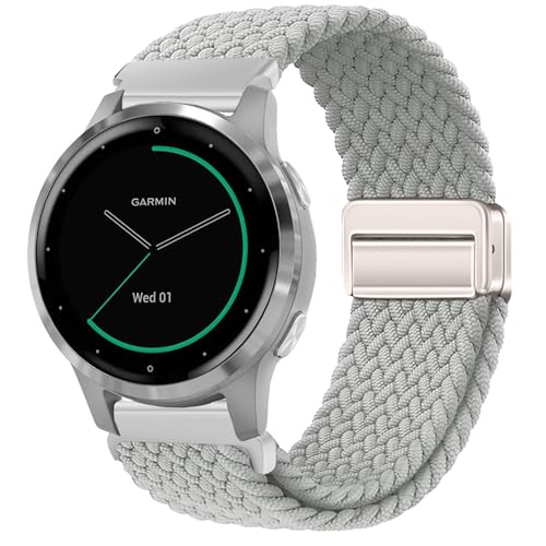 VELULYX Nylon Flechtband Kompatibel mit Garmin Venu 2S/Venu 3S/Vivomove 3S/Vivoactive 4S, 18MM Magnetisches Schnallenband für Fossil Damen Gen 6/5E/4/3 von VELULYX