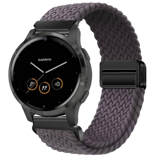 VELULYX Nylon Flechtband Kompatibel mit Garmin Venu 2S/Venu 3S/Vivomove 3S/Vivoactive 4S, 18MM Magnetisches Schnallenband für Fossil Damen Gen 6/5E/4/3 von VELULYX