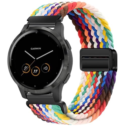 VELULYX Nylon Flechtband Kompatibel mit Garmin Venu 2S/Venu 3S/Vivomove 3S/Vivoactive 4S, 18MM Magnetisches Schnallenband für Fossil Damen Gen 6/5E/4/3 von VELULYX