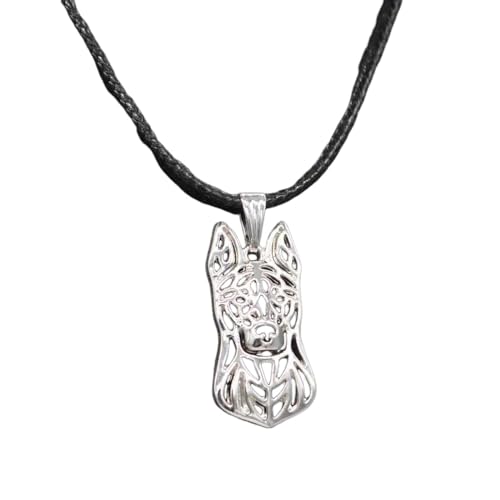 VELUNE Halskette Anhänger Damen-Halsketten in Form eines Hundes mit ausgehöhlten holländischen Schäferhund-Halsketten Geschenk von VELUNE