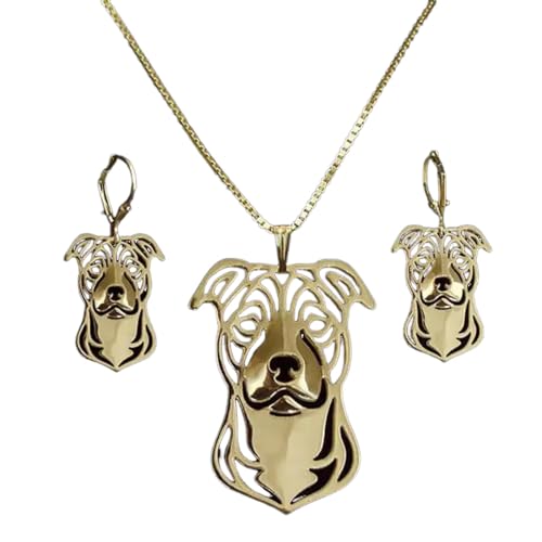 VELUNE Halskette Anhänger Damen-Schmuckset für Hunde, Staffordshire-Bullterrier-Liebhaber Geschenk von VELUNE