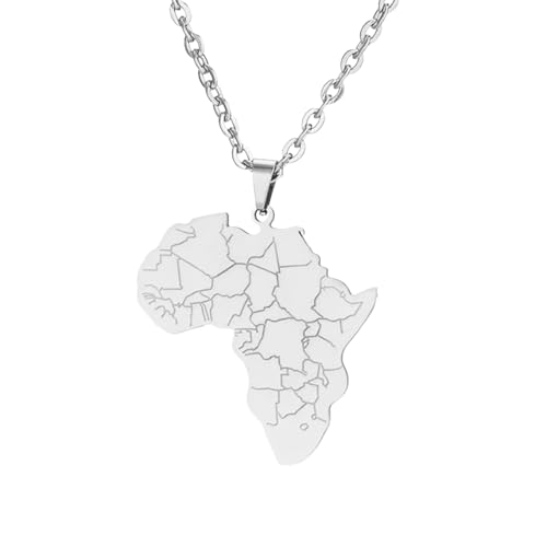 VELUNE Halskette Anhänger Europäische und amerikanische Mode neue afrikanische Kartenform Halskette für Männer und Frauen Hip-Hop Tier Elefant Anhänger Halskette Geschenk von VELUNE