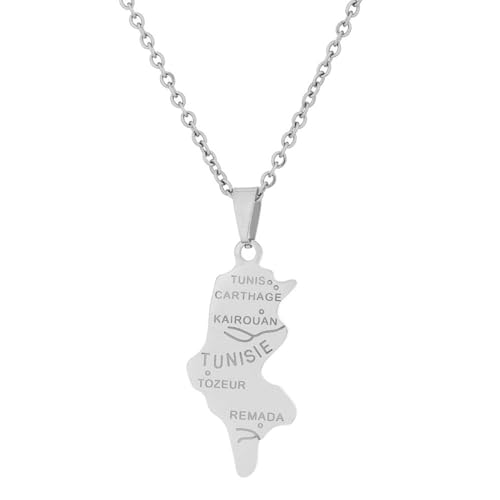 VELUNE Halskette Anhänger Europäische und amerikanische Tunesien-Kartenhalsketten für Männer und Frauen, geometrische Halsketten für Paare, trendige Accessoires Geschenk von VELUNE