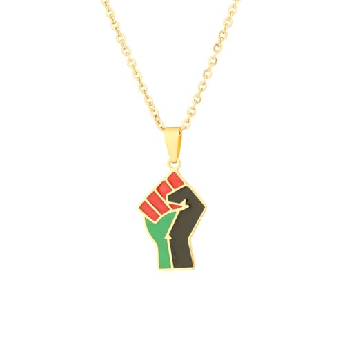 VELUNE Halskette Anhänger Neue afrikanische Faust-Symbol-Anhänger-Halskette für Männer und Frauen, geometrische Paar-Halskette, Trendschmuck Geschenk von VELUNE