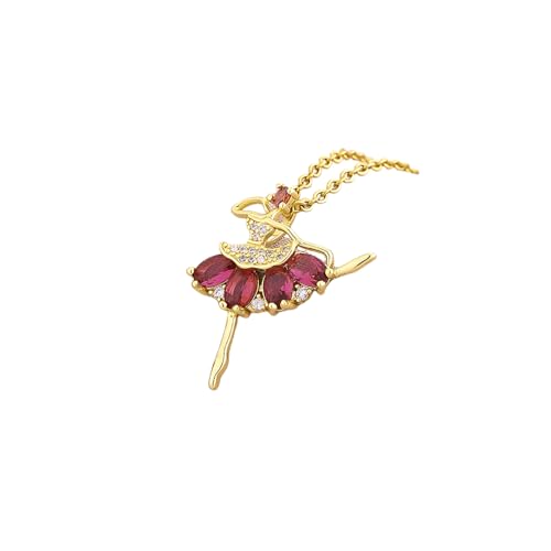 VELUNE Halskette Anhänger Schmuckset mit Ballerina-Mädchen-Anhänger-Halskette, Damen-Licht-Luxus-Nischen-Schlüsselbein-Kettenzubehör, neues Produkt Geschenk von VELUNE