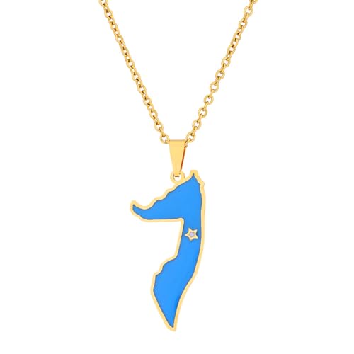 VELUNE Halskette Anhänger Somalische Öltropfen-Karte-Halskette für Männer und Frauen, geometrische Anhänger-Paar-Halskette im Ethno-Stil Geschenk von VELUNE