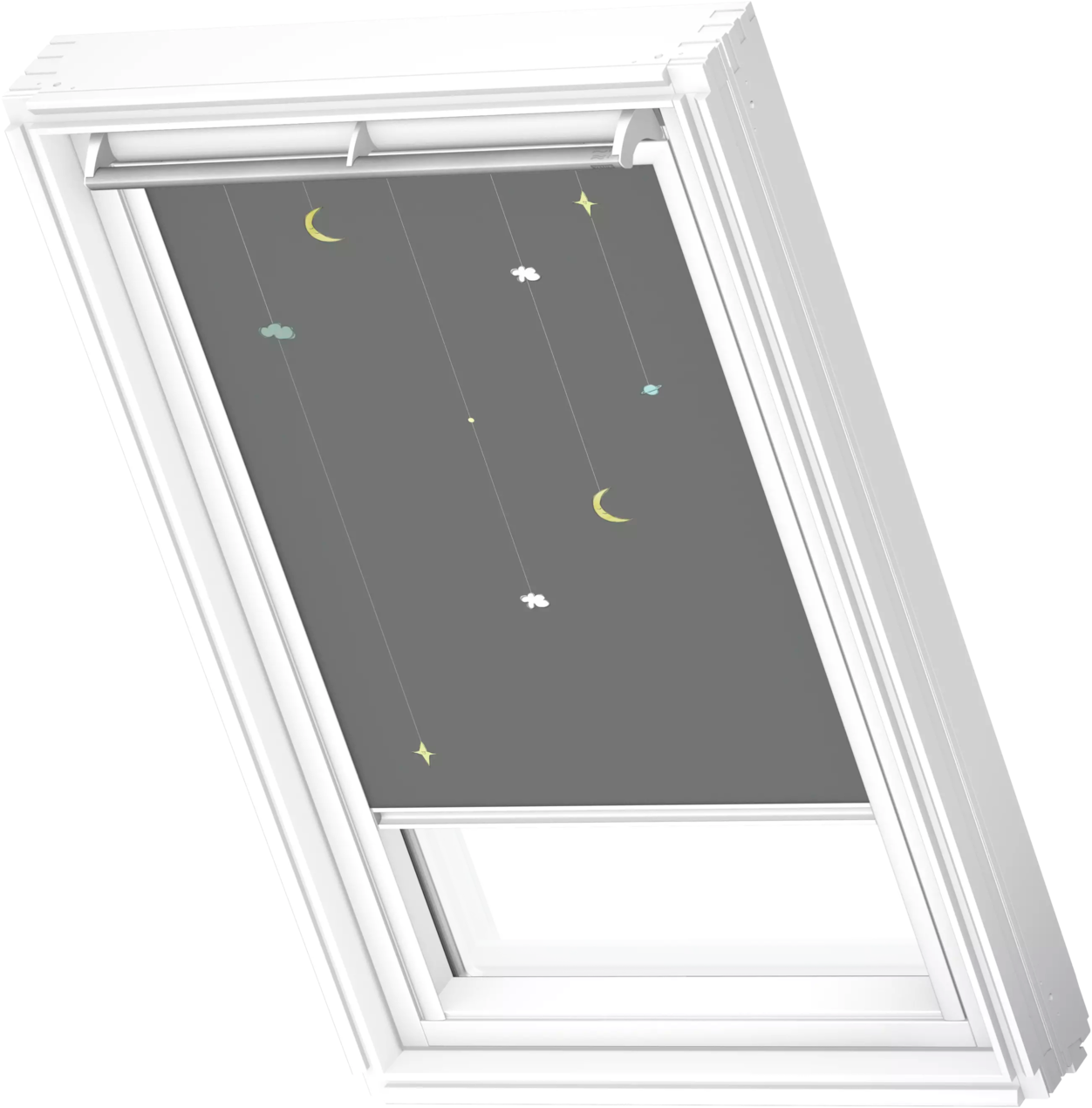 VELUX Verdunklungsrollo "DKL 4665SWL, Motiv: Kids Mobile", verdunkelnd, ohne Bohren, in Führungsschienen, weiße Führungsschienen & Griffleiste VELUX Verdunklungsrollo "DKL 4665SWL, Motiv: Kids Mobile", verdunkelnd, ohne Bohren, in Führungsschienen, weiße Führungsschienen & Griffleiste von VELUX