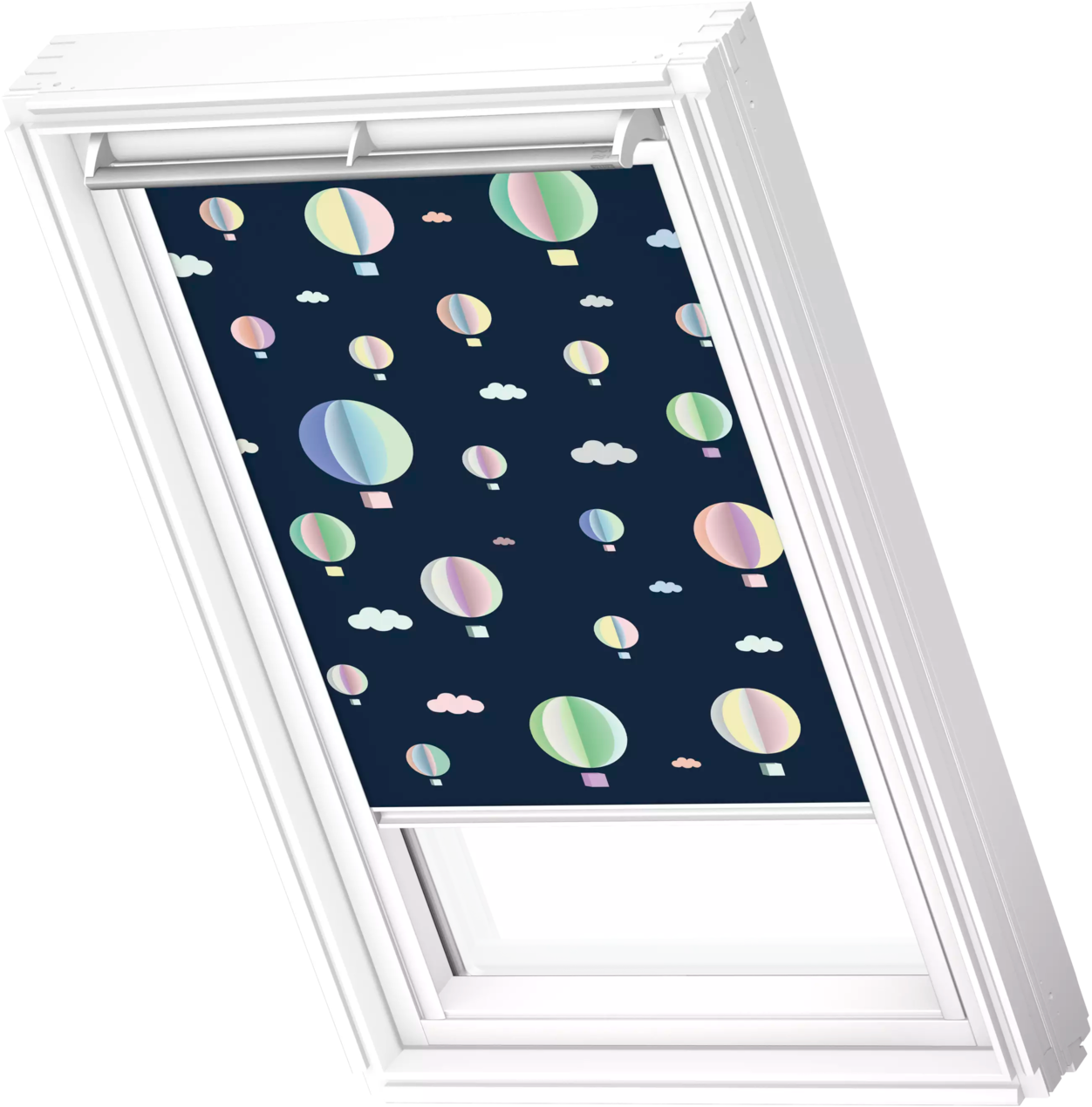 VELUX Verdunklungsrollo "DKL 4666SWL, Motiv: Kids Heißluftballon", verdunkelnd, ohne Bohren, in Führungsschienen, weiße Führungsschienen & Griffleiste VELUX Verdunklungsrollo "DKL 4666SWL, Motiv: Kids Heißluftballon", verdunkelnd, ohne Bohren, in Führungsschienen, weiße Führungsschienen & Griffleiste von VELUX