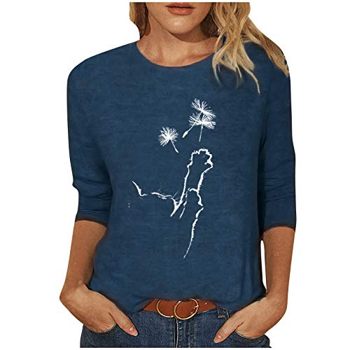 VEMOW Herbst Winter Langarm Oberteile, Damen Langarmshirt mit Katzenmotiv Pullover Tierdruck Drucken Oberteile T-Shirt Katze Gedruckte Casual Sweatshirt Tops Loose Rundhals Bluse Pulli von VEMOW Damen