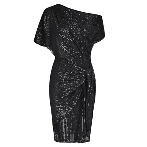 VEMOW 1920er Jahre Great Gatsby Kleid, Damen Abendkleider mit Pailletten Quaste Party Kleid, 1920er Retro Cocktail Stil Flapper Kleid,Festival Bankett Hochzeit Kleider Kostüm Kleid (ZA-Black, L) von VEMOW