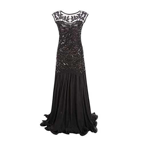 VEMOW 1920er Jahre Great Gatsby Kleid, Damen Abendkleider mit Pailletten Quaste Party Kleid, 1920er Retro Cocktail Stil Flapper Kleid,Festival Bankett Hochzeit Kleider Kostüm Kleid von VEMOW