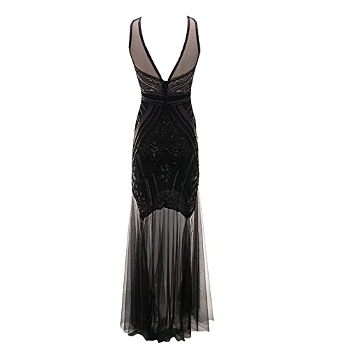 VEMOW 1920er Jahre Great Gatsby Kleid, Damen Abendkleider mit Pailletten Quaste Party Kleid, 1920er Retro Cocktail Stil Flapper Kleid,Festival Bankett Hochzeit Kleider Kostüm Kleid von VEMOW