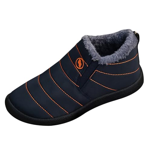 VEMOW 2025 große Herren- und Damen-Kaltschuhe und Stiefel ohne Baumwolle mit verdickten alten Stiefeln, warme Freizeitschuhe Damen Flach 40 (Navy, 42) von VEMOW