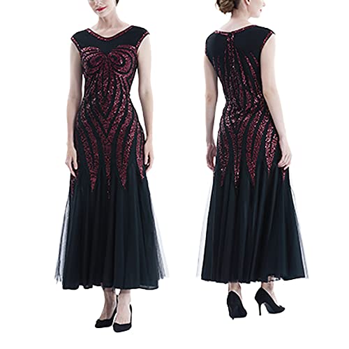 VEMOW Damen Flapper Quasten Pailletten Vintage Kleid Kleid der 1920er Jahre Perlen Nacht Party Damenkleid Kurze Kleider von VEMOW