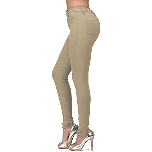 VEMOW Damen Jeanshosen Frühling Sommer Einfarbig Eng Skinny Stretch Jeans Frauen Hohe Taille Slim Fit Stretch Hose Täglich Bequem Freizeithose Lang Hose Größe: S-2XL von VEMOW