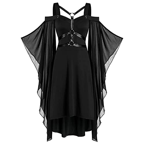 VEMOW Karneval Halloween Cosplay Party Ballkleid Damen Mode Langarm Mit Kapuze Mittelalterliches Kleid Bodenlangen Cosplay Kleid von VEMOW