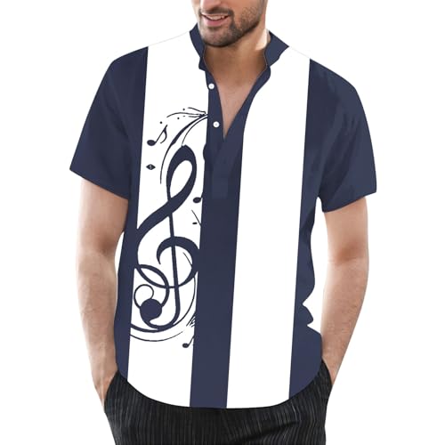 VEMOW Lässiges, bequemes, atmungsaktives Kurzarmoberteil für Herren im Frühling und Business Hemd Herren Extra Lange Arm (Navy, XXXXL) von VEMOW