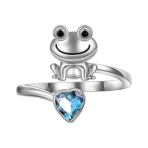 VEMOW Modischer, einfacher, atmosphärischer, niedlicher Frosch-Lebensring, frischer und vielseitiger Internet-Schmuck, Ringe Lutscher (Blue, A) von VEMOW