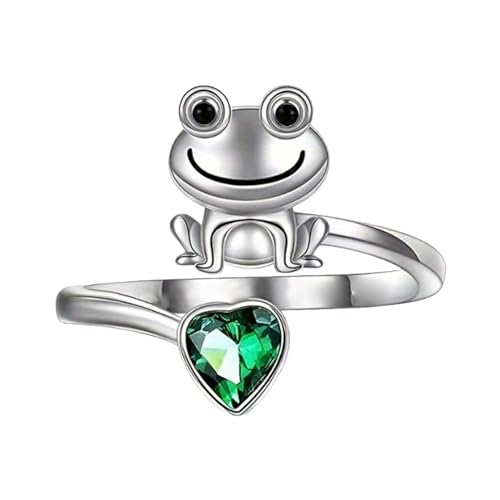 VEMOW Modischer, einfacher, atmosphärischer, niedlicher Frosch-Lebensring, frischer und vielseitiger Internet-Schmuck, Ringe Lutscher (Green, A) von VEMOW