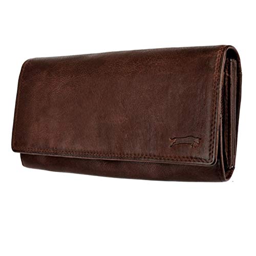 VEN TOMY Geldbörse Damen Portemonnaie echtes Leder Börse Portmonee Geldbeute Neu (Dunkelbraun) von VEN-TOMY