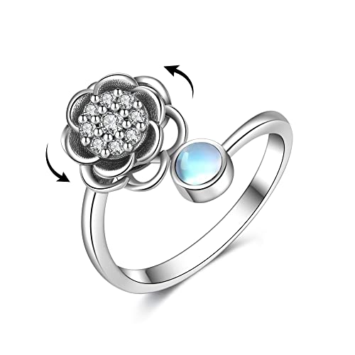 Anxiety Ringe 925 Sterling Silber Angst Spinning Ringe Muttertag Fidget Muttertag Schmuck Muttertag Geschenk für Damen von VENACOLY