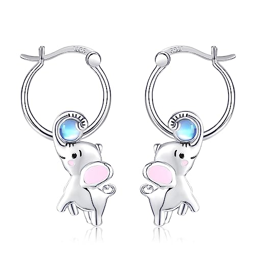 Elefant Ohrringe 925 Sterling Silber Elefant Creolen Ohrringe Elefant Schmuck Geschenk für Damen von VENACOLY