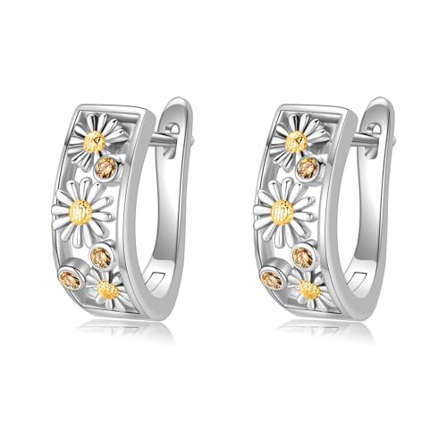 Gänseblümchen Ohrringe 925 Sterling Silber Blumen Ohrringe Gänseblümchen Schmuck für Damen Frauen Mutter von VENACOLY